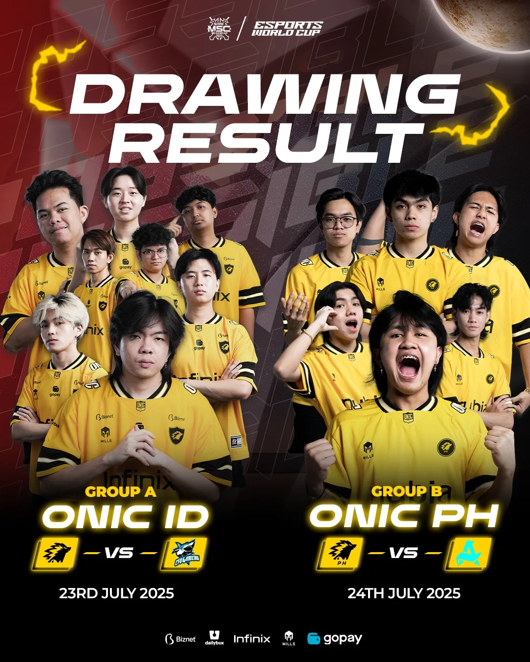 Jadwal MSC 2025: Matchday Pertama, ONIC vs CFU Gaming